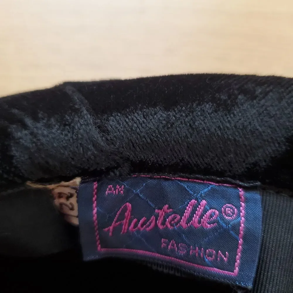 Vintage Austelle Black Wool Hat